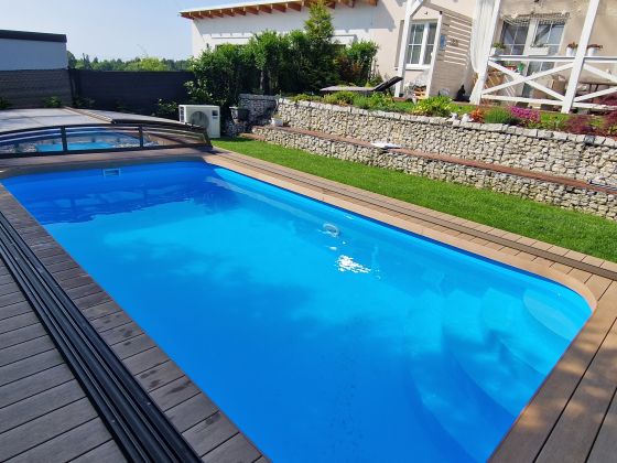 Říčany - bazén 6x3x1,5m se zastřešením Flash, slanou vodou a ohřevem plastový